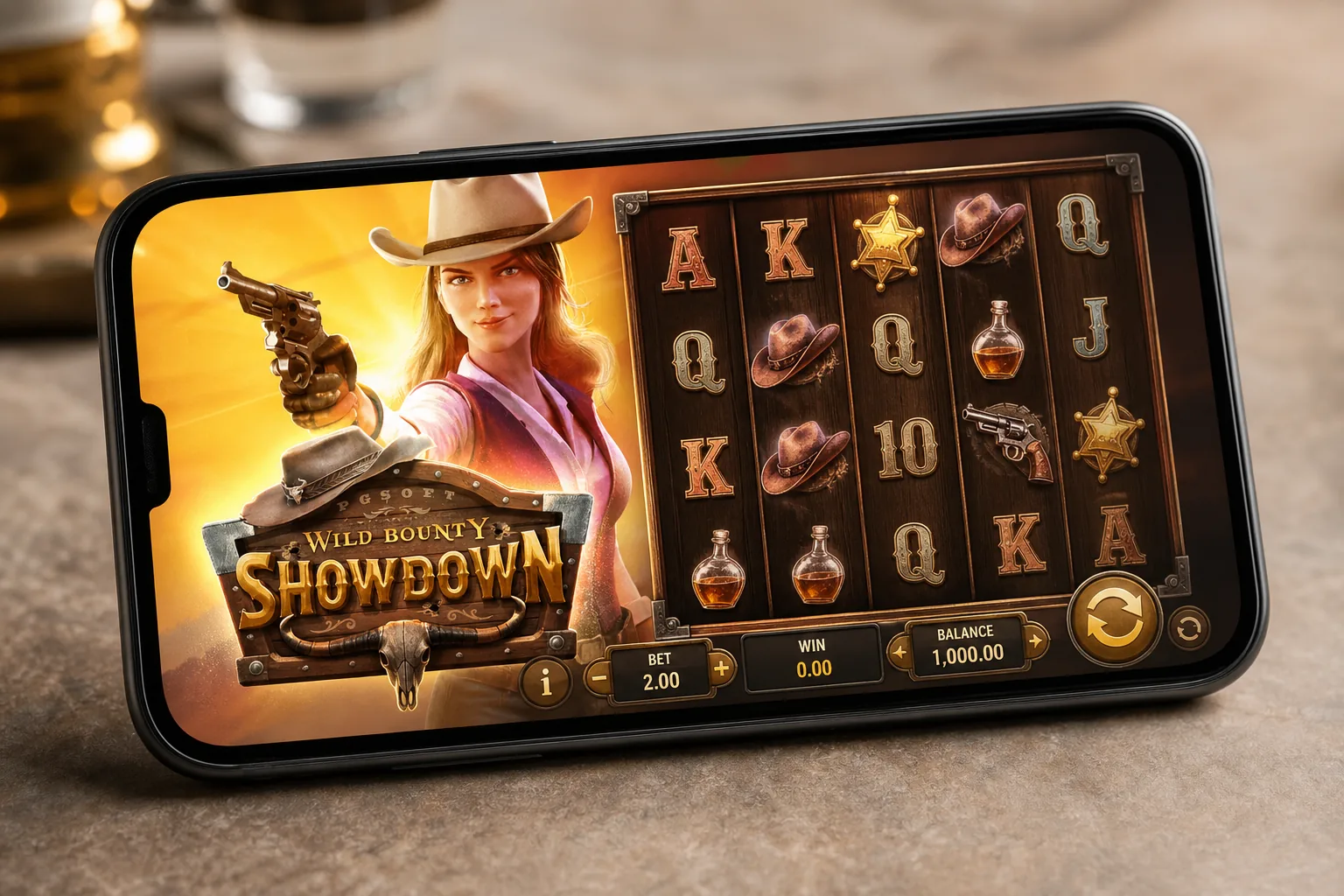 Wild Bounty Showdown screenshot - bounty hunter slot reels and bonus feature in action